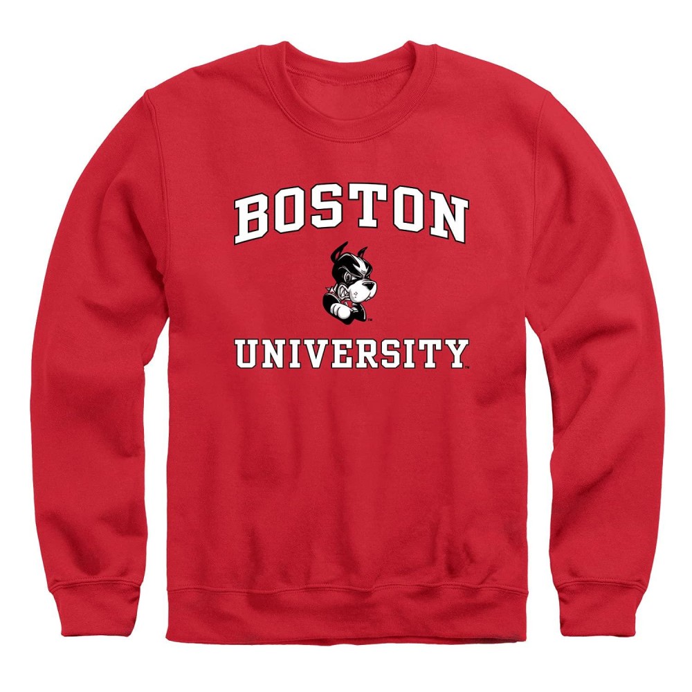 Barnesmith Boston University Bu Terriers Adult Unisex Crewneck Sweatshirt, Spirit, Red, Small