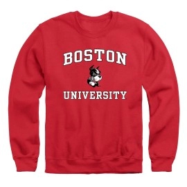 Barnesmith Boston University Bu Terriers Adult Unisex Crewneck Sweatshirt, Spirit, Red, Small