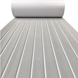 Kxkzren Self-Adhesive Eva Foam Decking Sheet Pad Anti-Skid Faux Teak Synthetic Yacht Marine Boat Flooring Mat Accessories, 94 X 16