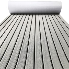 Kxkzren Self-Adhesive Eva Foam Decking Sheet Pad Anti-Skid Faux Teak Synthetic Yacht Marine Boat Flooring Mat Accessories, 94 X 16