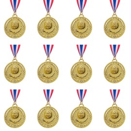 Abaokai 12 Pieces Gold Award Medals-Winner Medals Gold Prizes For Sports, Competitions, Party, Spelling Bees, Olympic Style, 2 Inches