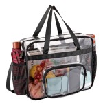 Ueoe Clear Bags Stadium Approved,See Through Tote Bag+Shoulder Strap Large Transparent Bag
