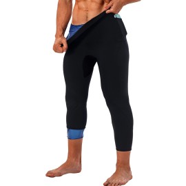 LMCOB Sauna Sweat Short Pants for Men Hot Thermo Leggings Sauna Compression Pants for Gym Polymer Pants Workout Fitness Exercise Body Shaper Sauna Suit- Mesh Crotch(BH7001-01-3XL)