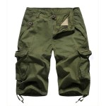 Foursteeds Womens Casual Fitted Multi-Pockets Camouflage Twill Bermuda Cargo Shorts Army Green Us 18