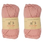 Jubileeyarn Dainty Light Yarn - Worsted Weight Cotton - 100Gskein - 1522 Rose Dawn - 2 Skeins