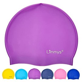 Limmys Kids Swimming Cap - 100% Silicone Kids Swim Caps For Boys And Girls - Premium Quality, Stretchable And Comfortable Swimming Hats Kids- Available In Different Attractive Colors (Purple)