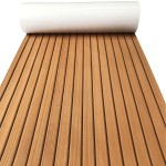 Kxkzren Self-Adhesive Eva Foam Decking Sheet Pad Anti-Skid Faux Teak Synthetic Yacht Marine Boat Flooring Mat Accessories, 94 X 16