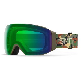Smith Optics Io Mag Unisex Snow Winter Goggle - Alder Geo Camo, Chromapop Everyday Green Mirror
