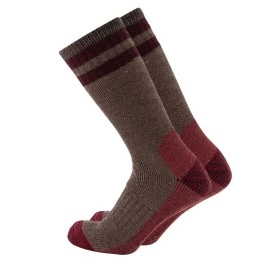 Cerebro Merino Wool Socks For Men, Cushioned Mid-Calf Socks Moisture Wicking Men'S Hiking Socks For Home, Trekking, Outdoors (1Pairs Brownred3)