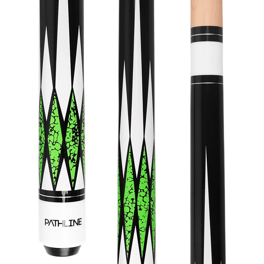 Pathline Pool Cue Stick - 58 inch Canadian Maple Billiard Pool Stick (Green 19oz)