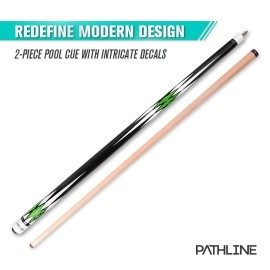 Pathline Pool Cue Stick - 58 inch Canadian Maple Billiard Pool Stick (Green 19oz)