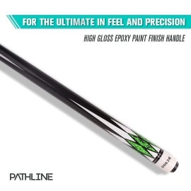 Pathline Pool Cue Stick - 58 inch Canadian Maple Billiard Pool Stick (Green 19oz)