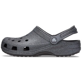 Crocs Unisex-Adult Classic Sparkly Clogs Metallic And Glitter Shoes For Women, Black, 4 Women2 Men