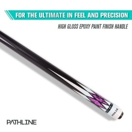 Pathline Pool Cue Stick - 58 inch Canadian Maple Billiard Pool Stick (Purple 19oz)