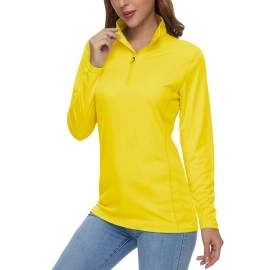 Magcomsen Sun Shirt Running Shirts For Women Long Sleeve Uv Protection Shirts For Women Athletic Shirts Summer Tops For Women Performance T Shirts Rash Guard Yellow
