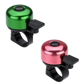 Paliston Bike Bell Bicycle Bell Crisp Sound for Adults Kids Boys Girls Green & Pink