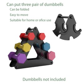 Weight Rack For Dumbbells, Eschindler Dumbbell Rack Stand Only 3 Tier Dumbbell Bracket Free Weight Rack for Home Gym Organization without Dumbbells (Metal Rack)