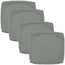 Idee-Home Patio Cushion Covers Replacement, Outdoor Cushion Covers Slipcovers For Patio Furniture, Couch Seat Cushions Cover With Zipper, Sunbrella Waterproof Slip Covers Outside (Set Of 6, 20X22 In)