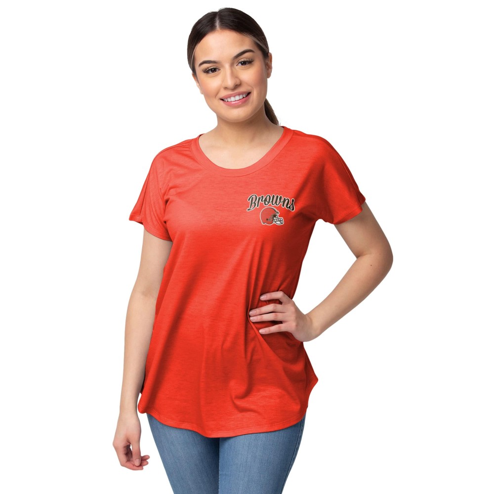 Cleveland Browns Nfl Womens Script Wordmark Tunic Top - Xl