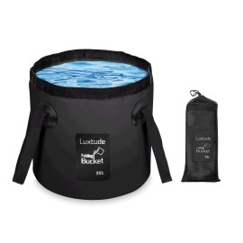 Luxtude Collapsible Bucket With Handle, Lightweight Folding Water Container 5 Gallon (20L), Portable Collapsible Bucket For Fishing, Camping, Hiking, Backpacking, Outdoor Survival, Car Washing