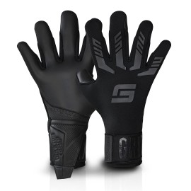 Gripmode Blackout Hybrid Goalkeeper Gloves Adult And Child With Gripteca Latex Lining I Suitable In All Weather I Football Goal Protection For Children, Teenagers & Adults I Size 11