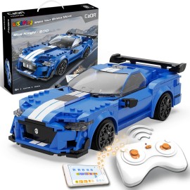 Wiseplay Build Your Own Rc Car Kit For Kids 325-Pieces Stem Building Toys For Boys And Girls Perfect Christmas Birthday Gift For 6-10 Year Olds (Blue)