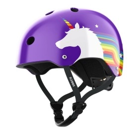 Noggn Bike Helmet For Kids, Girls And Boys Rainbow Unicorn Small For Child 5-14 Bicycle, Scooter, Skateboard Helmet (Purple, Small)