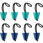 8 Pieces Kayak Scupper Plug Kit Silicone Scupper Plugs Drain Holes Stopper Bung With Lanyard (Dark Blue, Dark Green)