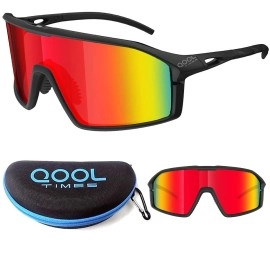 QoolTimes Polarized warp around shield oakley sutro Cycling Sunglasses for Men Women, Volleyball Running Golfing MTB gifts
