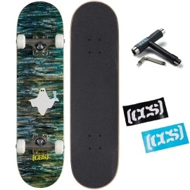 Ccs] Ghost Skateboard Complete 700 - Maple Wood - Professional Grade - Fully Assembled With Skate Tool And Stickers - Adults, Kids, Teens, Youth - Boys And Girls