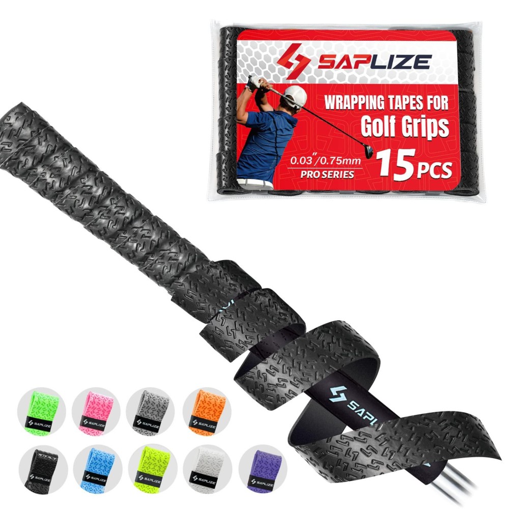 Saplize Golf Grip Wrapping Tapes, 15-Pack Tacky Pu Overgrip Tapes, New Regripping Solution For Golf Club Grips, Golf Regripping Wrap Tape