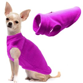 Dog Fleece Vest Soft Winter Jacket Sweater With D-Ring Leash Cold Weather Coat Hoodie For Small Medium Large Dogs Purple Small