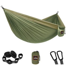 Anortrek Camping Hammock, Super Lightweight Portable Parachute Hammock With Two Tree Straps Single Or Double Nylon Travel Tree Hammocks For Camping Backpacking Hiking