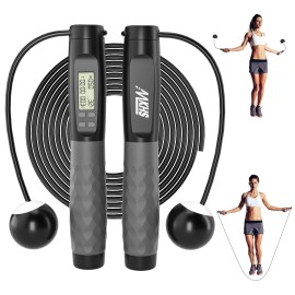 MKHS Cordless Jump Rope with Counter, Digital Jump Ropes for Fitness Exercise for Women Men Kids. Ropeless Smart Skipping Rope for Indoor and Outdoor