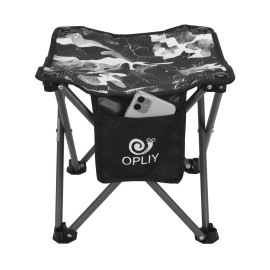 Camping Stool, Folding Samll Chair 13.5 inch Portable Camp Stool for Camping Fishing Hiking Gardening and Beach, Camping Seat with Carry Bag (Black, L13.5)