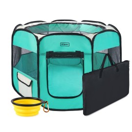 Aliparr Portable Pet Playpen,Dog Playpen Foldable Pet Exercise Pen Tents For Dogscatsrabbitspets,Cat Playpen Indooroutdoor Travel Camping Use With Carry Case