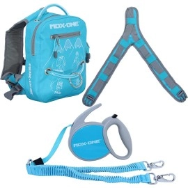 Mdxone Kids Snowboard Ski Harness Trainer With Retractable Leash And Absorb Bungees (Aqua) Winter 21-22 Yetis Logos