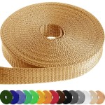 Teceum 1 Inch Webbing - Caramel - 25 Yards - 1 Webbing For Climbing Outdoors Indoors Crafting Diy