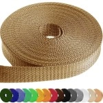 Teceum 1 Inch Webbing - Tan - 25 Yards - 1 Webbing For Climbing Outdoors Indoors Crafting Diy