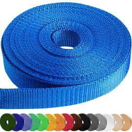 Teceum 1 Inch Webbing - Simple Blue - 10 Yards - 1A Webbing For Climbing Outdoors Indoors Crafting Diy