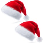 Bsvi Christmas Hat, Xmas Hat Holiday For Adults Unisex Santa Hat For Party Supplies (2-Pcs)