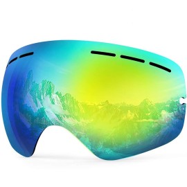 Zionor Xmini Kids Ski Snowboard Snow Goggles Detachable Lens Uv Protection Anti-Fog For Child Boys Girls Youth (Only Lens - Revo Gold Lens)
