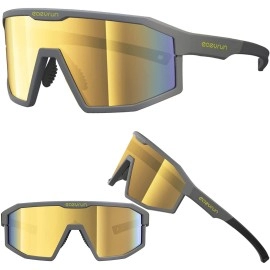 Eazyrun 24K Gold Small Narrow Polarized Sports Sunglasses For Men Women, Youth Baseball Shield Ski Pit Vipers