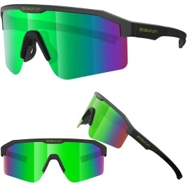 Eazyrun Green Warp Around Shield Polarized Small Narrow Cycling Sunglasses For Men, Pit Viper Baseball Fishing Ski Beach Volleyball Gift