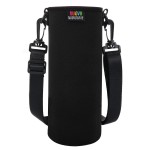 Nuovoware Water Bottle Carrier Bag, Premium Neoprene Portable Insulated Water Bottle Sling Holder Bag 1000Ml With Adjustable Shoulder Strap For Men Women Kids Hiking, Sling Bottle Bag Case, Black
