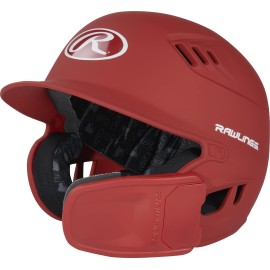 Rawlings R16 Reversible Ext Matte Batting Helmet Reversible Face Guard Senior Matte Scarlet