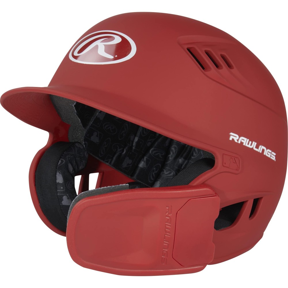 Rawlings R16 Reversible Ext Matte Batting Helmet Reversible Face Guard Junior Matte Scarlet