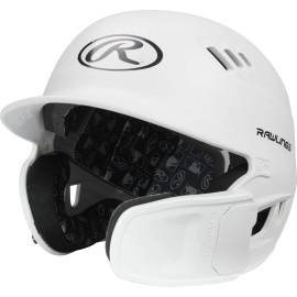 Rawlings R16 Reversible Ext Matte Batting Helmet Reversible Face Guard Senior Matte White