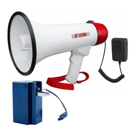 5 Core Megaphone Handheld Bullhorn Cheer Loudspeaker Bull Horn Speaker Megaphono Siren Sling Strap Portable With Recording Feature Batteries Included 20Rf Wb