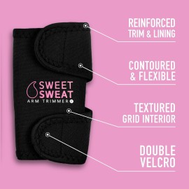 Sports Research Sweet Sweat Arm Trimmers For Men & Women | Helps Increase Heat & Sweat | Includes Mesh Carrying Bag (Small)